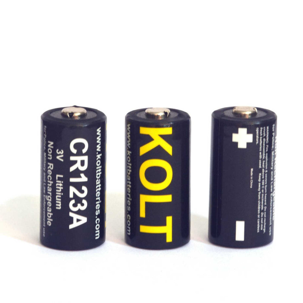 Kolt CR123A Lithium 3V Battery CR123A, CR123, CR17345, DL123A, EL123A, 123, 6135-99-851-1379, non-rechargeable