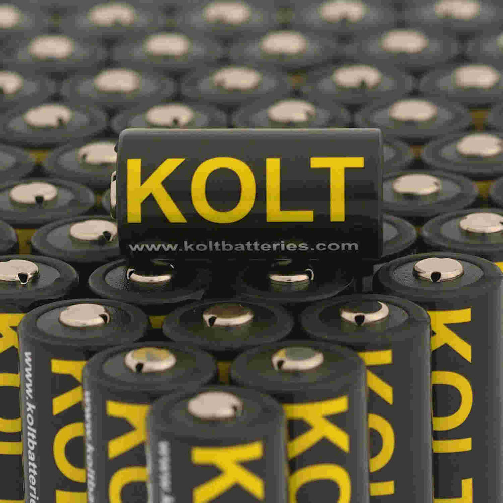 Kolt CR123A Lithium 3V Battery CR123A, CR123, CR17345, DL123A, EL123A, 123, 6135-99-851-1379, battery for cameras