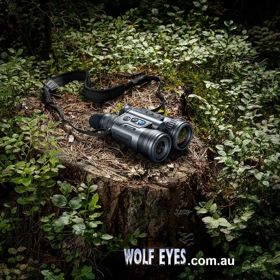 Pulsar Merger XT50 Binos in forest
