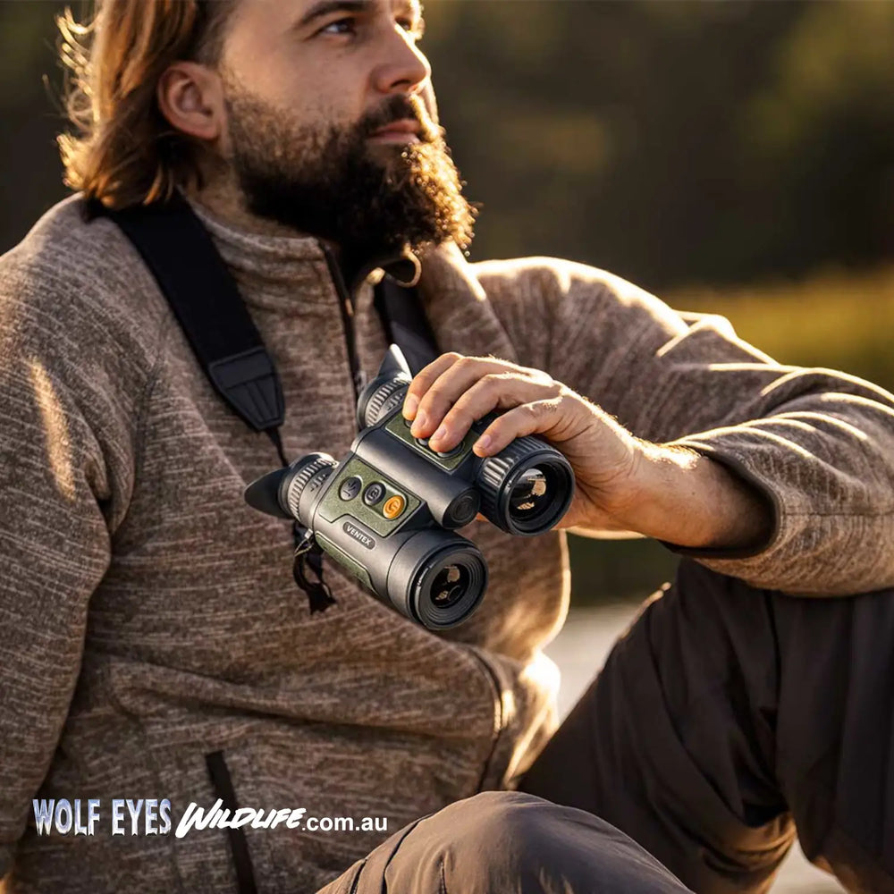 Pulsar Wildlife Ventex XT50 XP35 LRF thermal binoculars Australia used in wildlife observation bandiccots quoll quokka wallaby