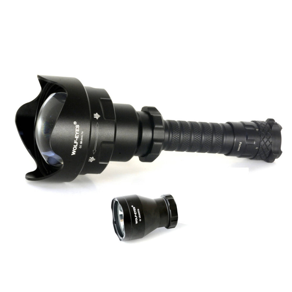 Wolf Eyes Seal Pro Ultra LED Torch with long throwing 600 metre and flood head included